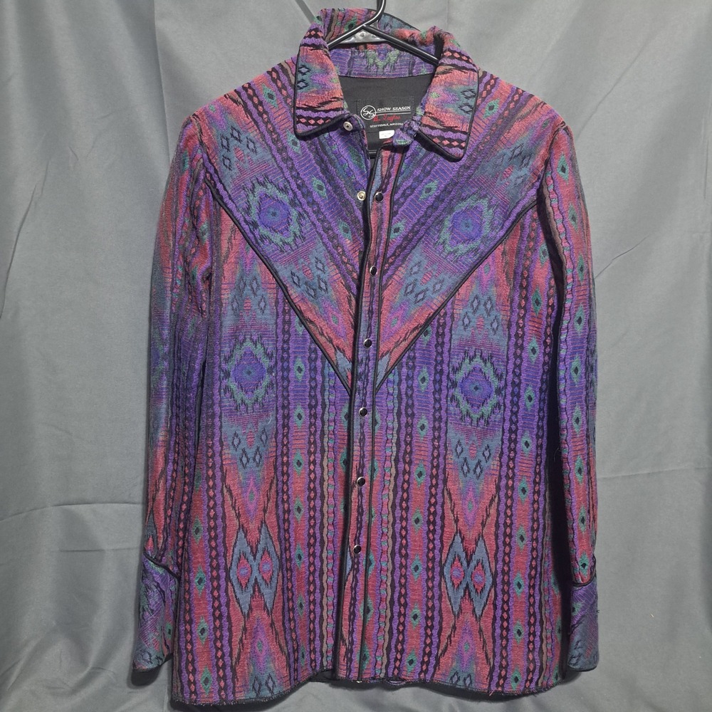 Show Season A. Taylor Scottsdale AZ Equestrian Show Jacket Purple Red Aztec‎ M